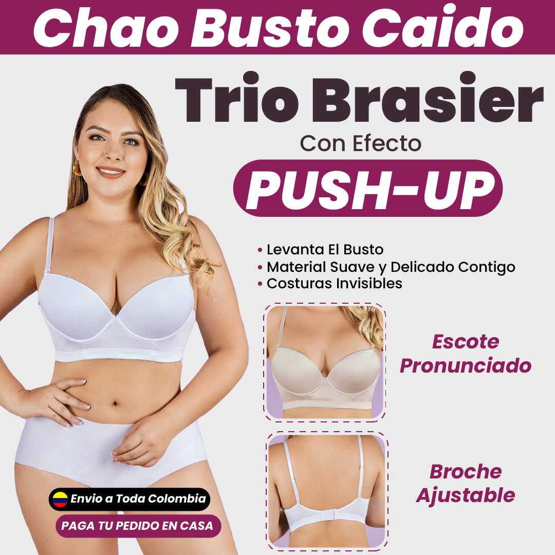 Combo Brasier Push-Up Realce Natural