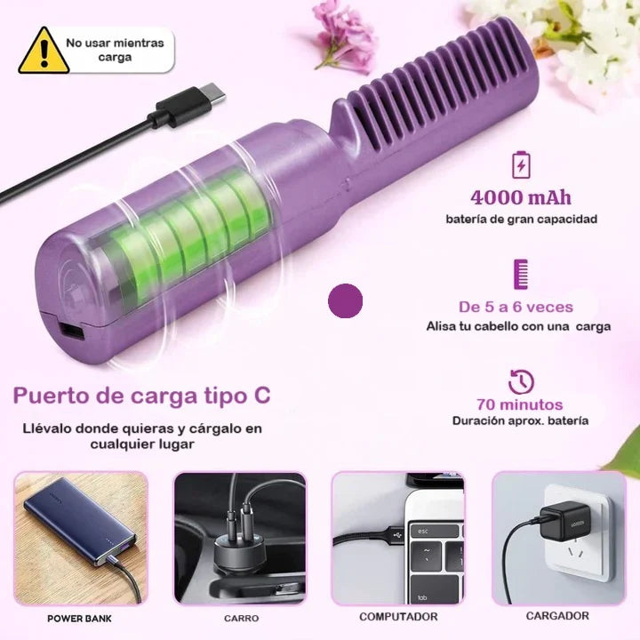 Peine Alisador Inalámbrico OnTheGlow® 2 En 1