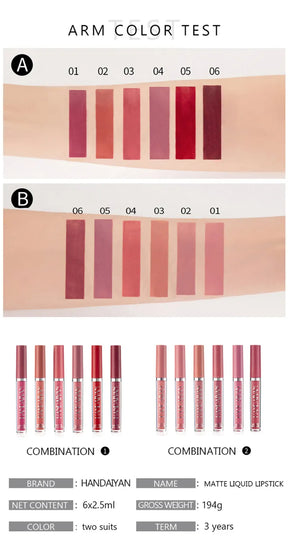 SET DE LABIALES VOLUMINIZADORES TONOS MATE - PAGA 4 Y RECIBE 6 UNIDADES!